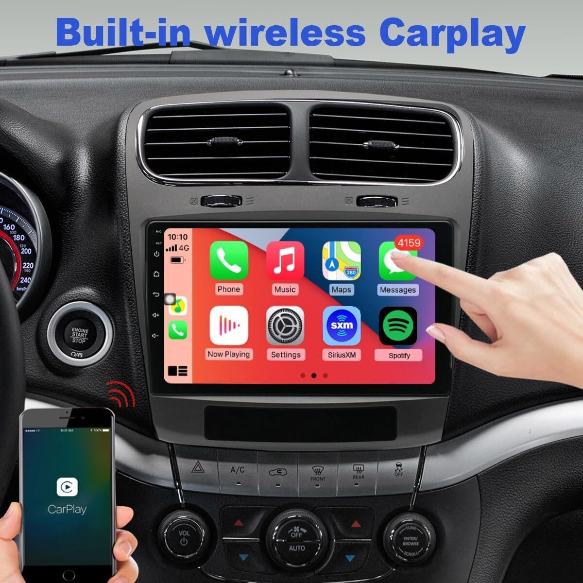 Para 2012-2020 Dodge Journey Android 14.0 Car Radio GPS Navi Wifi Apple Carplay