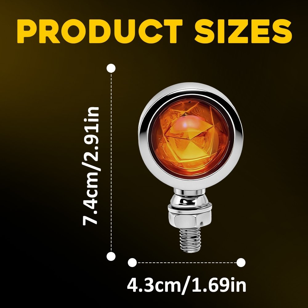 Motorcycle Halogen Turn Signal Blinker Light Indicator Amber 10mm Universal2-20X