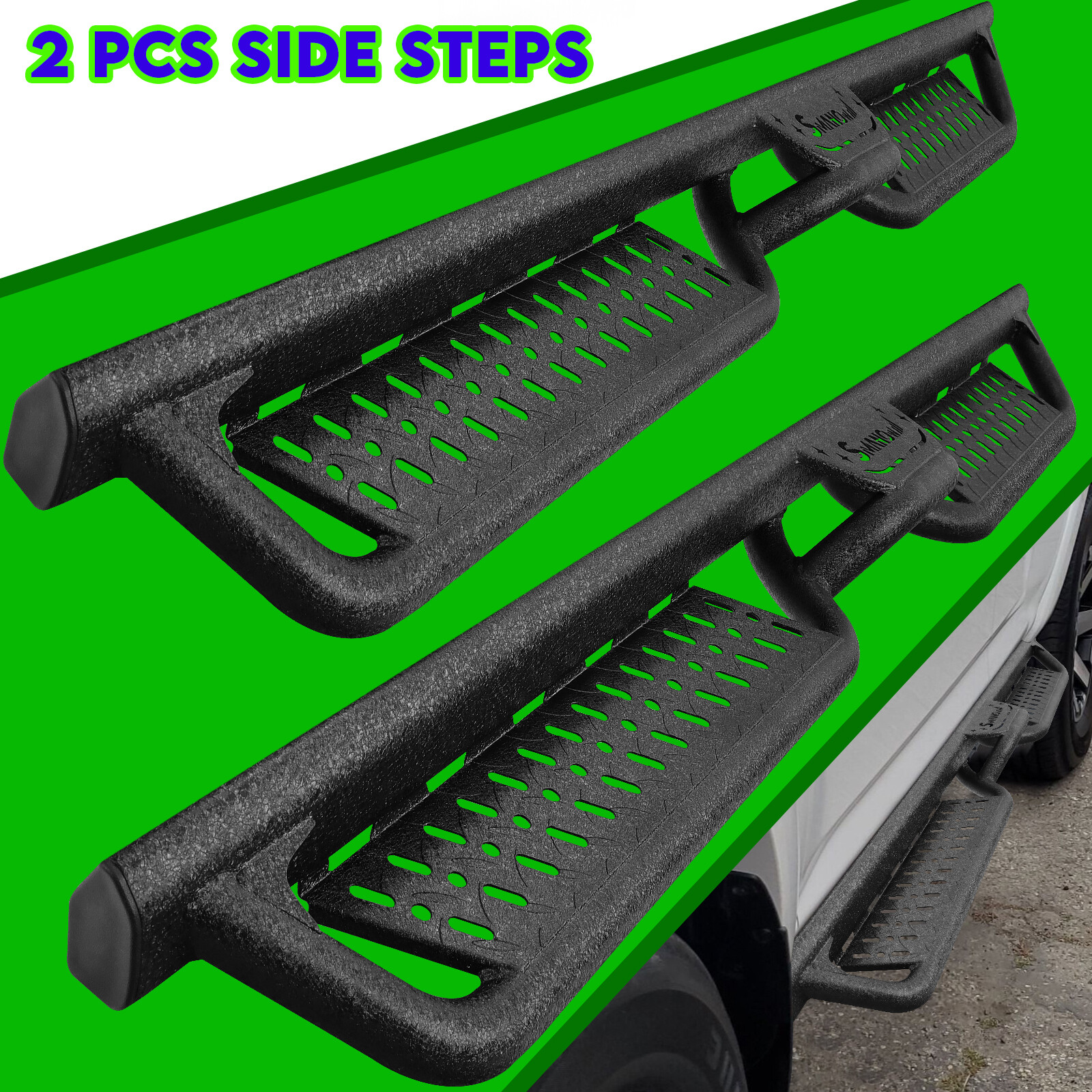 Fit 2025 Toyota 4Runner Side Steps BDK Truck Running Boards Drop Nerf Bar BLK