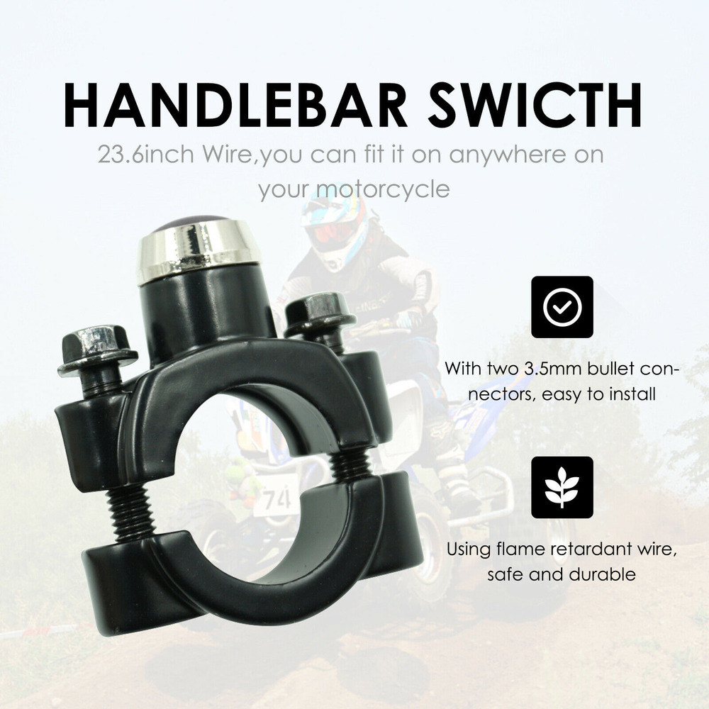 7/8″ Aluminum Motorcycle Horn Switch Momentary Button Electric Power Start 12V