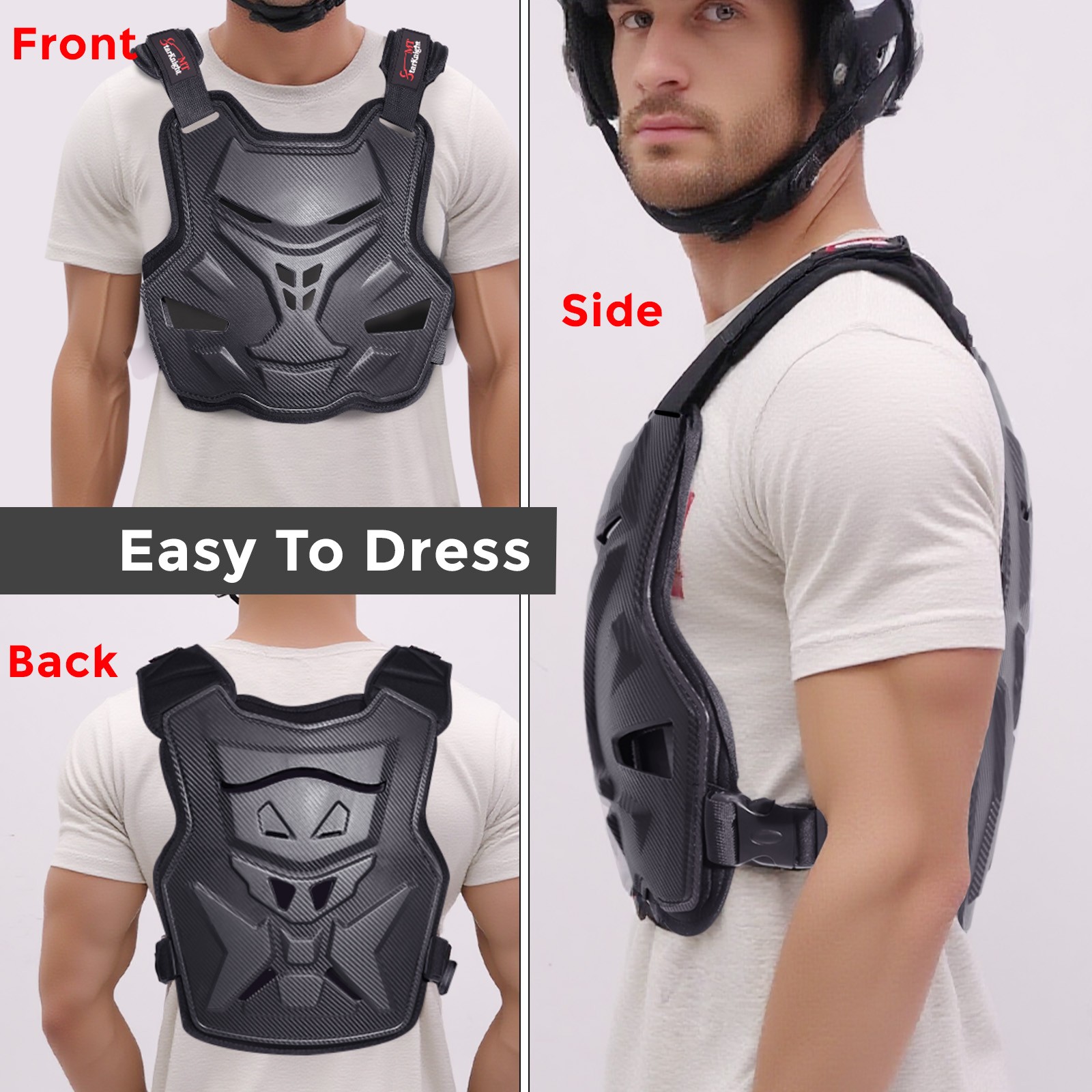 Adult Motocross Chest Protector Lightweight Adjustable Armor for Riding & Sports