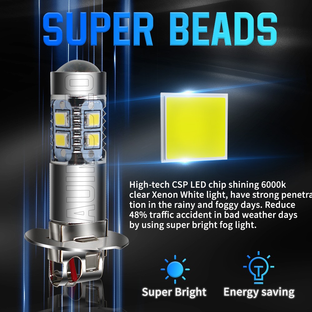For Ford Mustang 1990-1993 2-Door LED Headlight Kit Bulbs 24000LM Super Bright