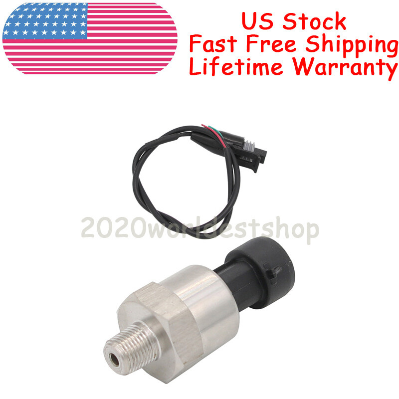 Pressure Transducer Sender Stainless Steel 0.5-4.5V For Oil Fuel Air Water DC 5V