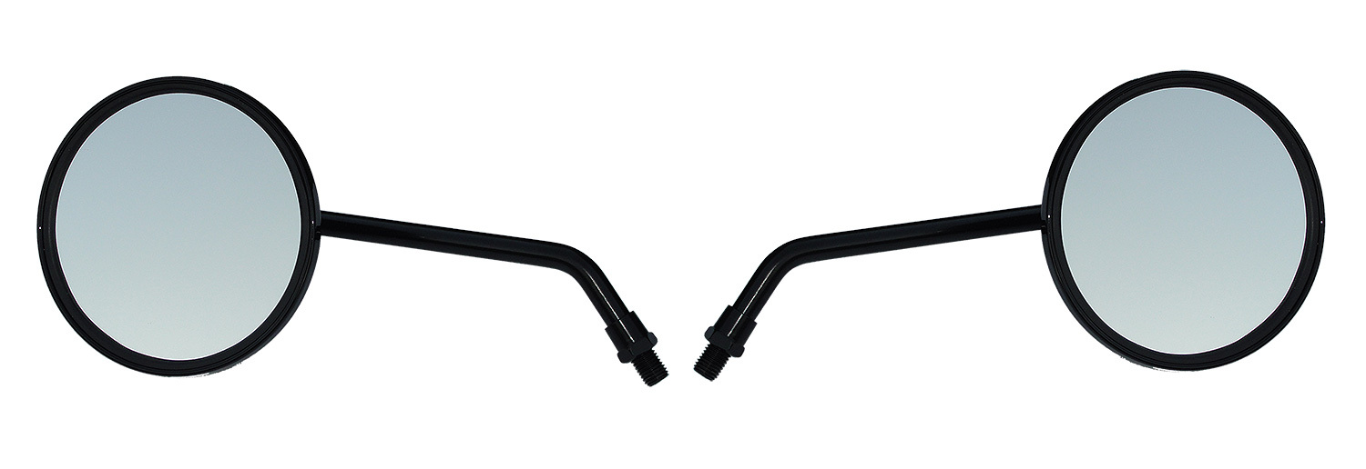 Black 4″ Round Motorcycle Mirrors – Honda Kawasaki Suzuki Victory