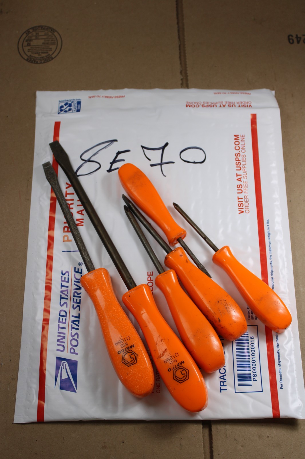 Vintage Matco Tools 6pc Orange Hard Handle Screwdriver Set SDM