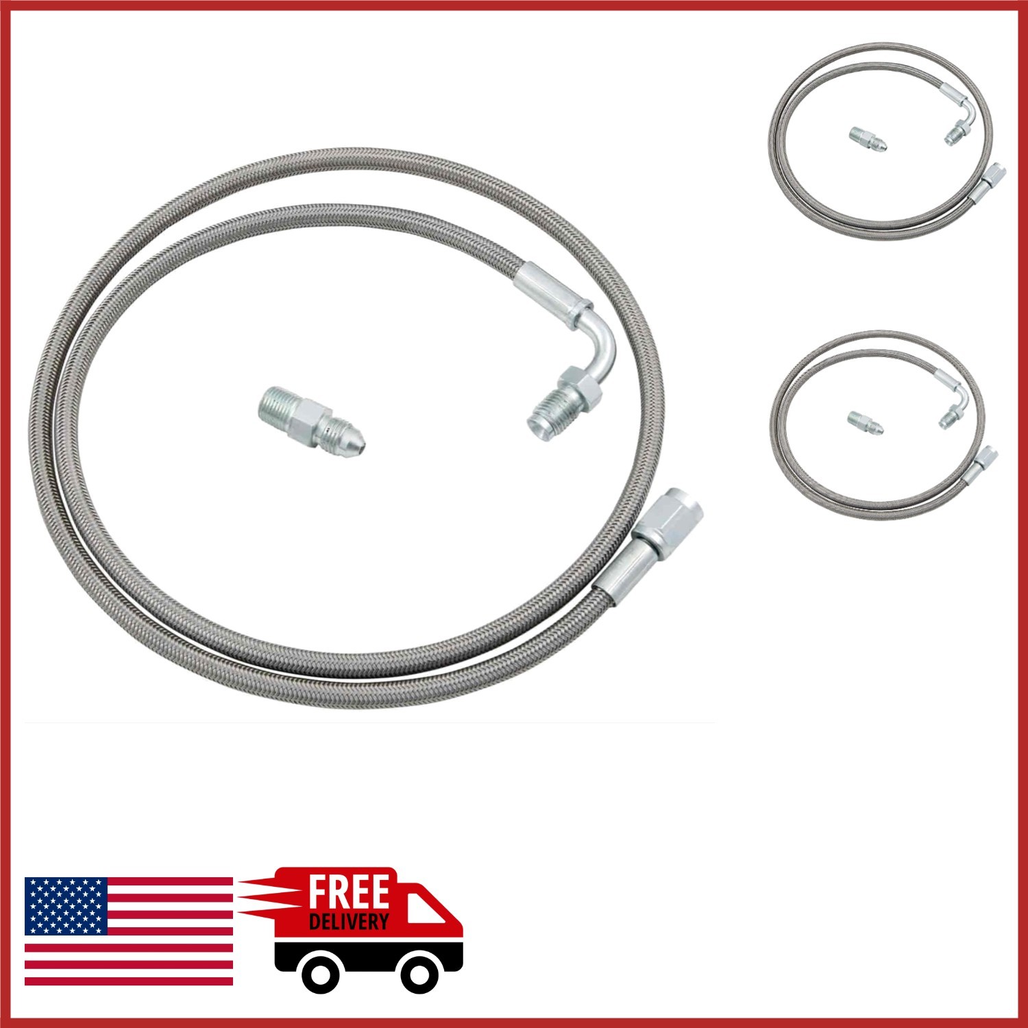 Stainless Steel Clutch Line Kit 48″ for Auto with Clear Zinc Plated Ends