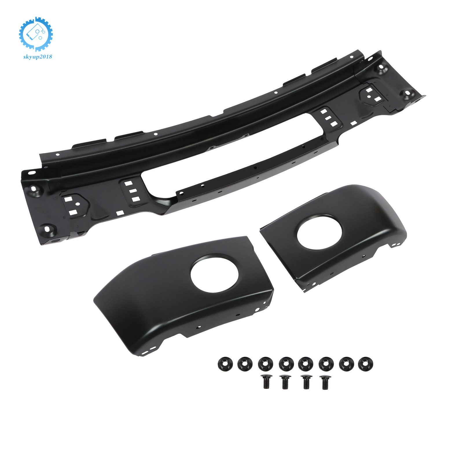 Split-Type For Ford F150 2009-2015 W/ Fog Light Hole Steel Front Bumper Black