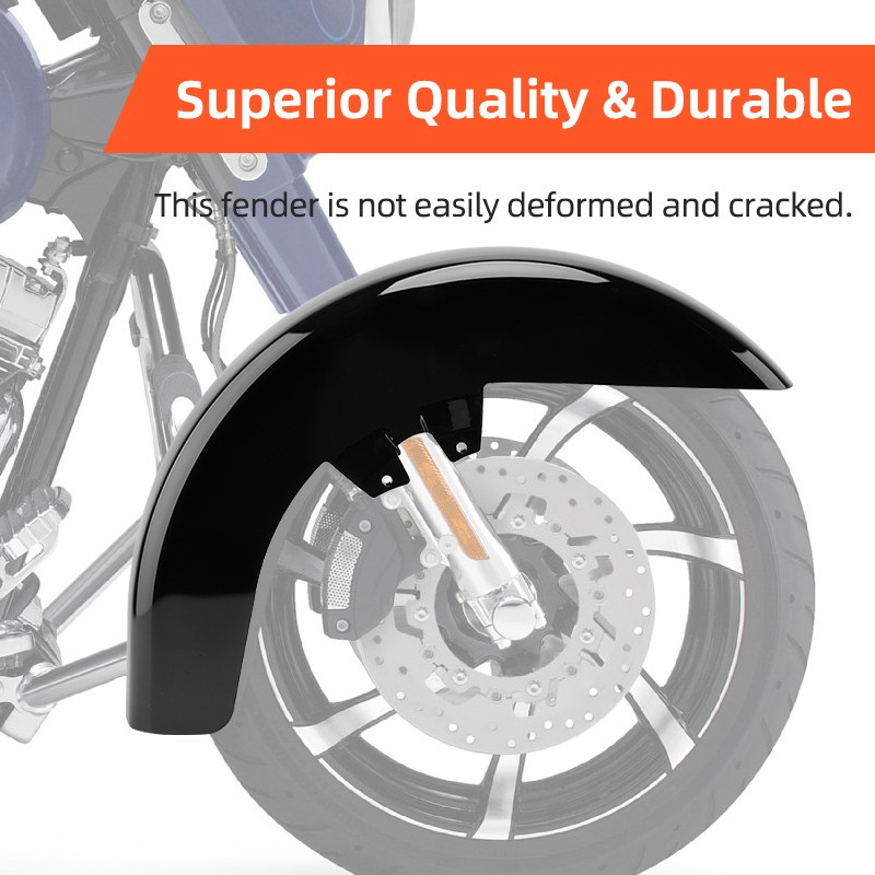 Vivid Black Front Fender Fit For Harley Touring Road King Street Glide 1989-2013