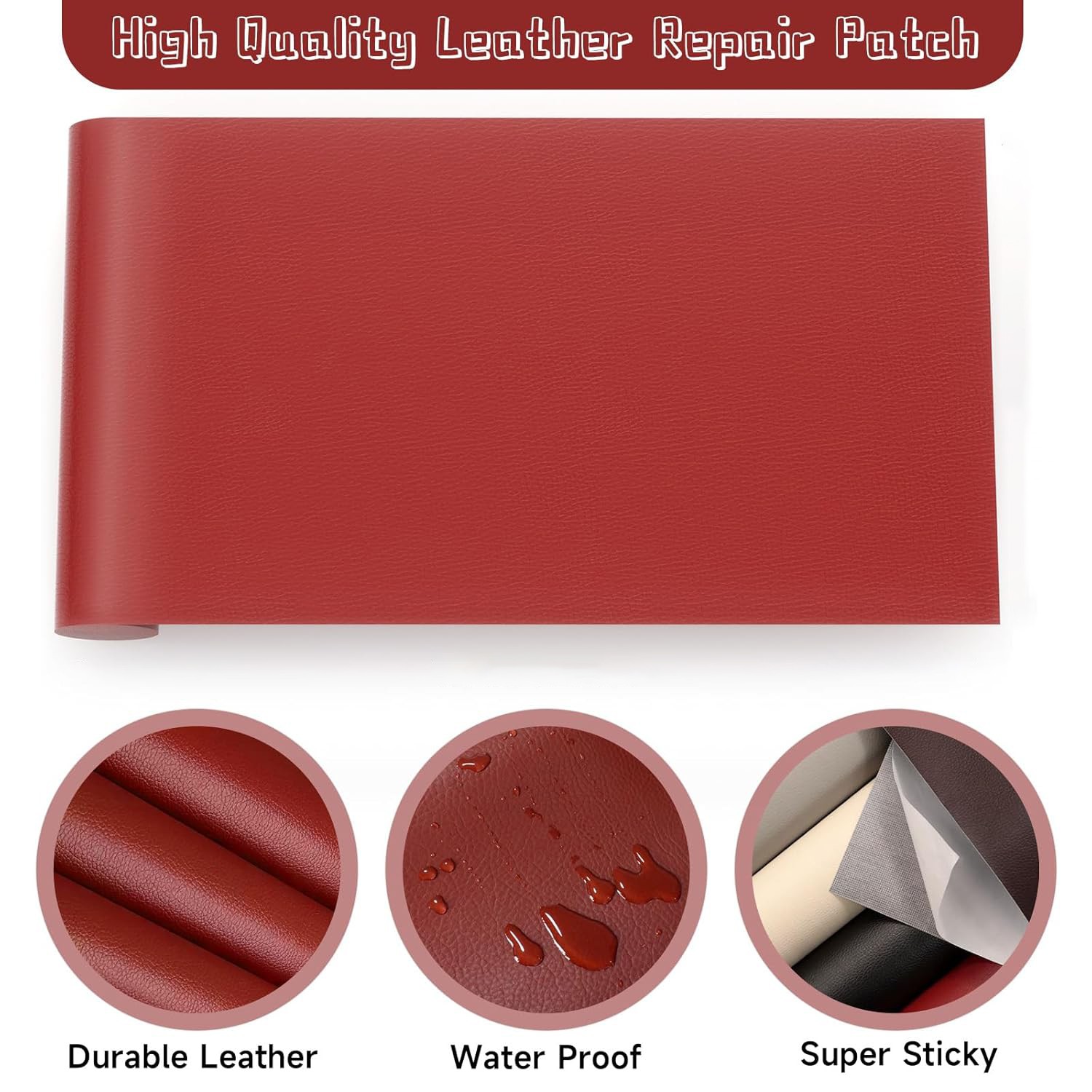 79″-157” Self Adhesive Patch Leather Repair Tape for Car Seats Couch Furniture