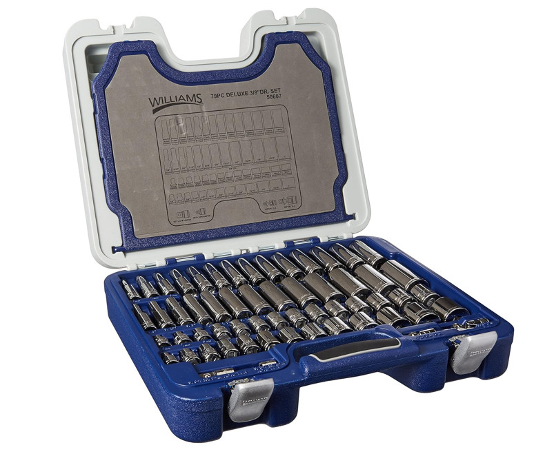 Williams 50607 79 Piece 3/8″ Drive Tool Set 6 & 12 pt, 1/4″ Hex, Free Shipping