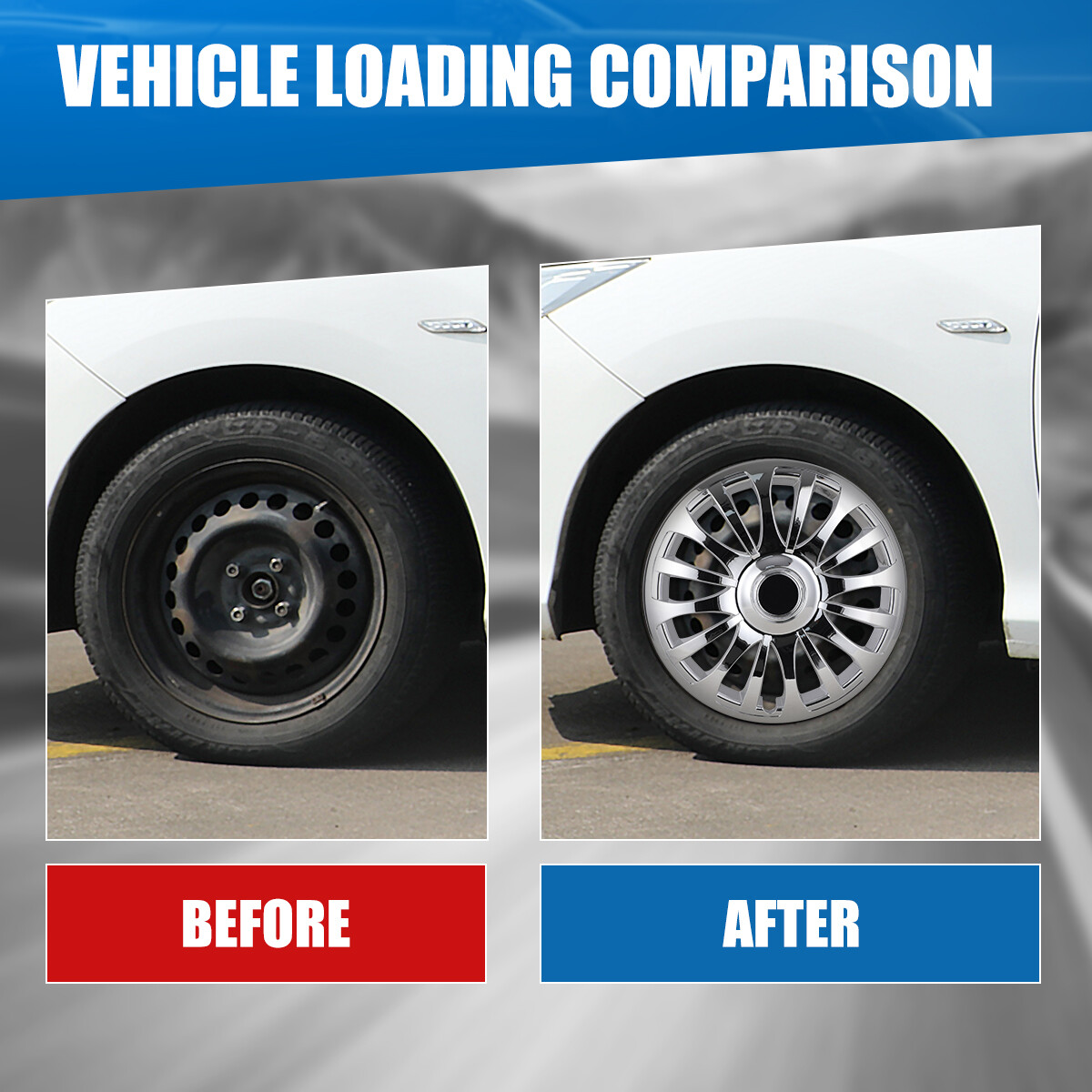 15″ Wheel Covers Full Rim Snap On Hubcaps for R15 Tire & Steel Rim Replacement