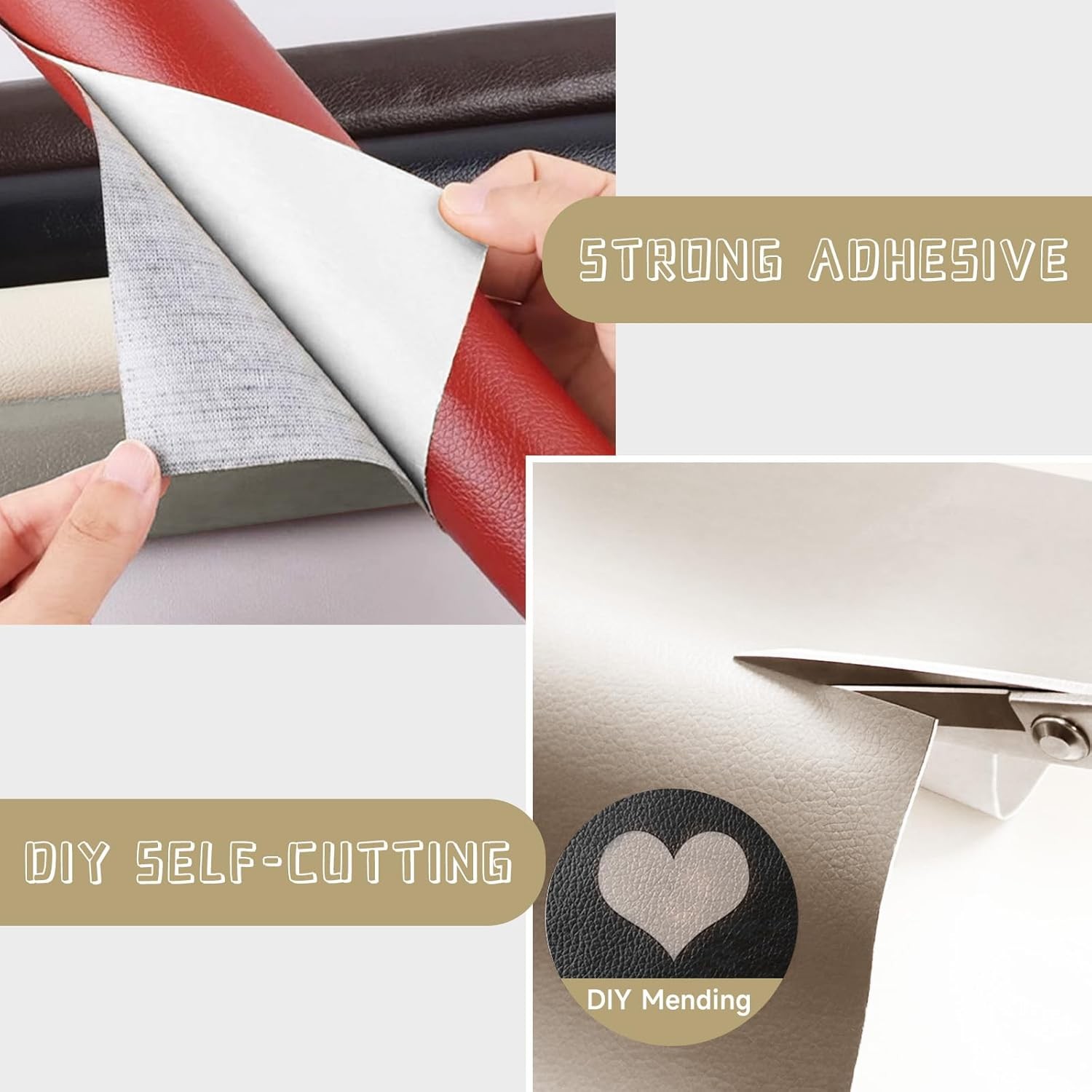 79″-157” Self Adhesive Patch Leather Repair Tape for Car Seats Couch Furniture