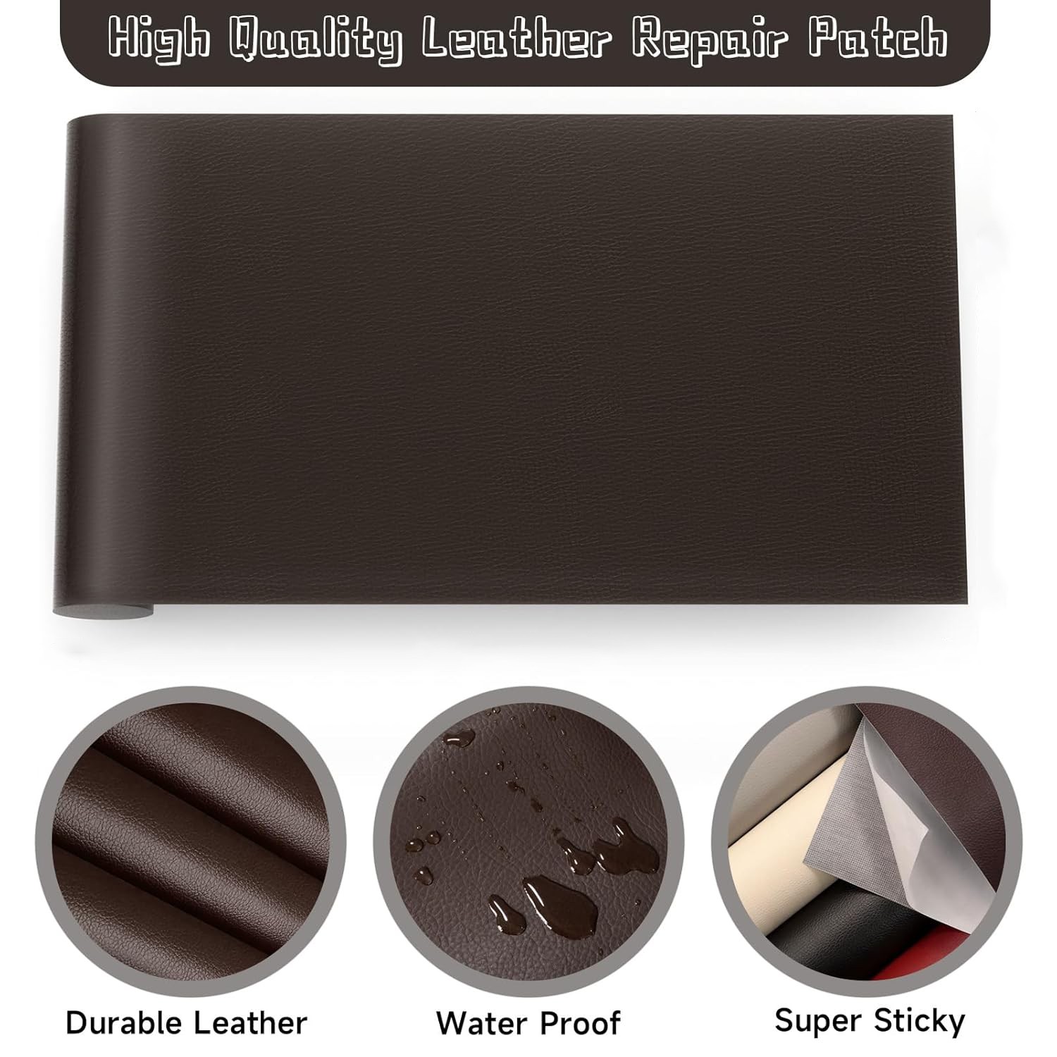 79″-157” Self Adhesive Patch Leather Repair Tape for Car Seats Couch Furniture