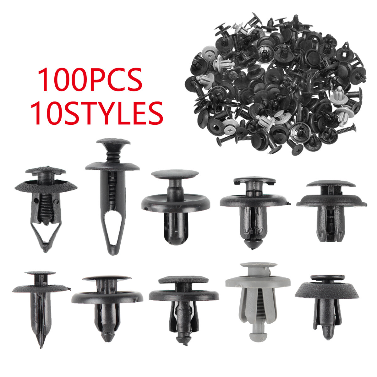 Set of 100 Screw Rivets Car Bumper Fender Fastener Clips For Honda Civic 1997-20