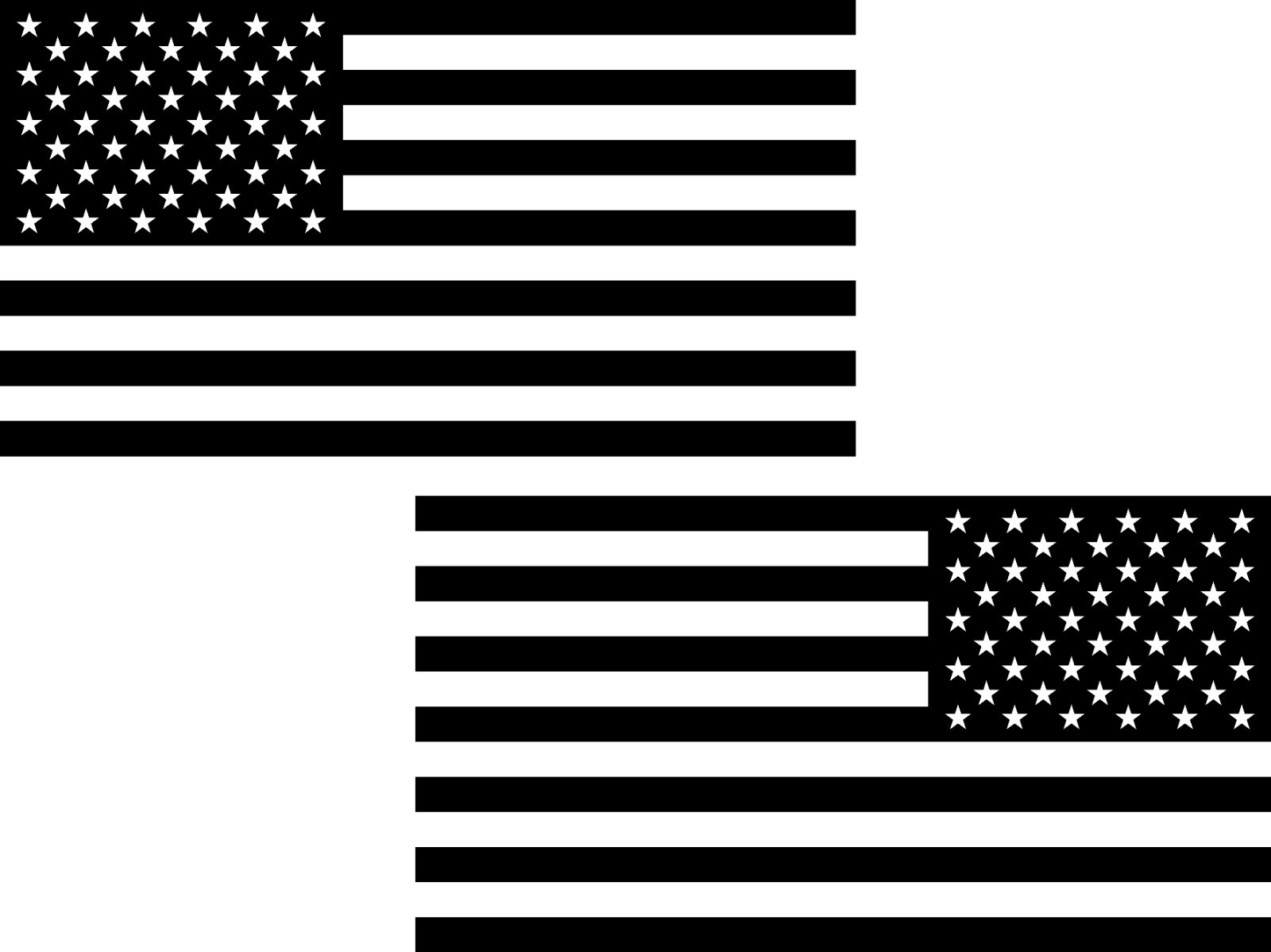 American Flag Left and Right Facing Vinyl Decal Multiple Colors and Sizes