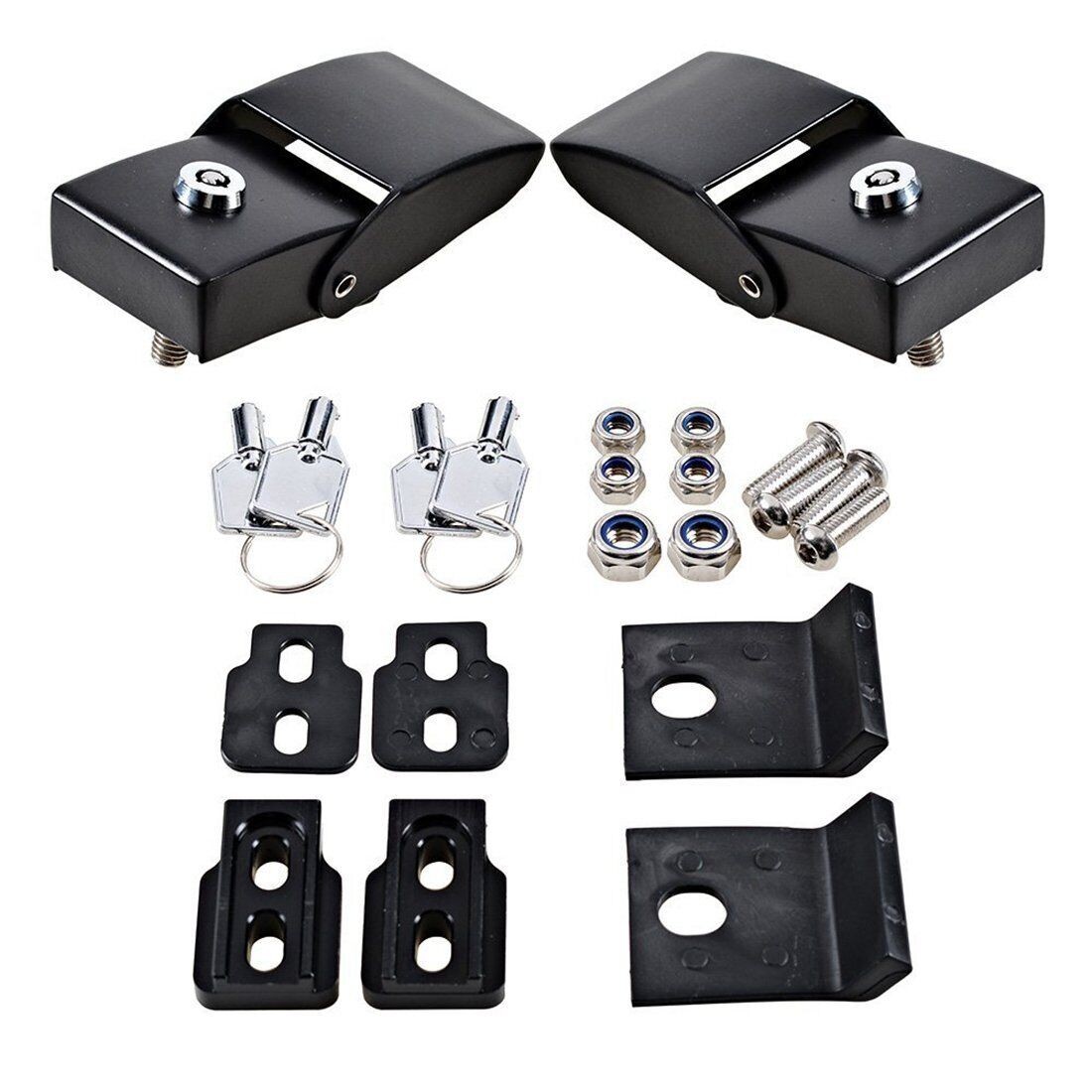 For 2007-2018 Jeep JK Hood Latch Lock Kit Aluminum Hardware Included #/