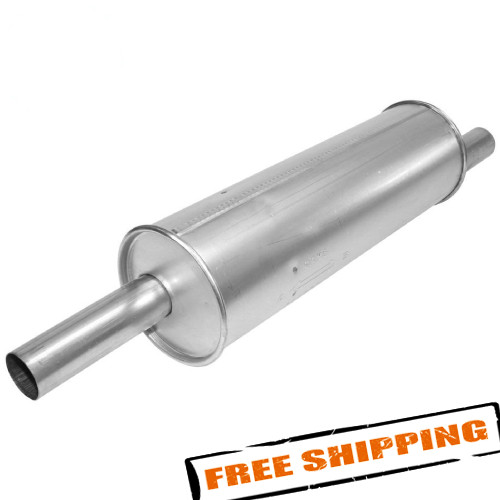 AP Exhaust 3761 Enforcer Aluminized Steel Round Glass Pack Exhaust Muffler