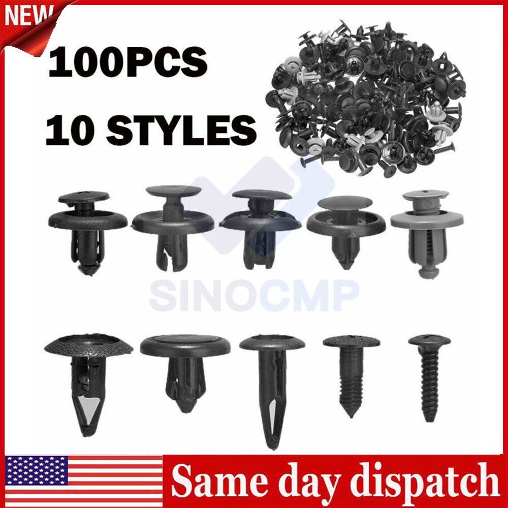 100Pcs Bumper Clips Retainer Auto Car Plastic Rivets Fastener Fender Push Pin US