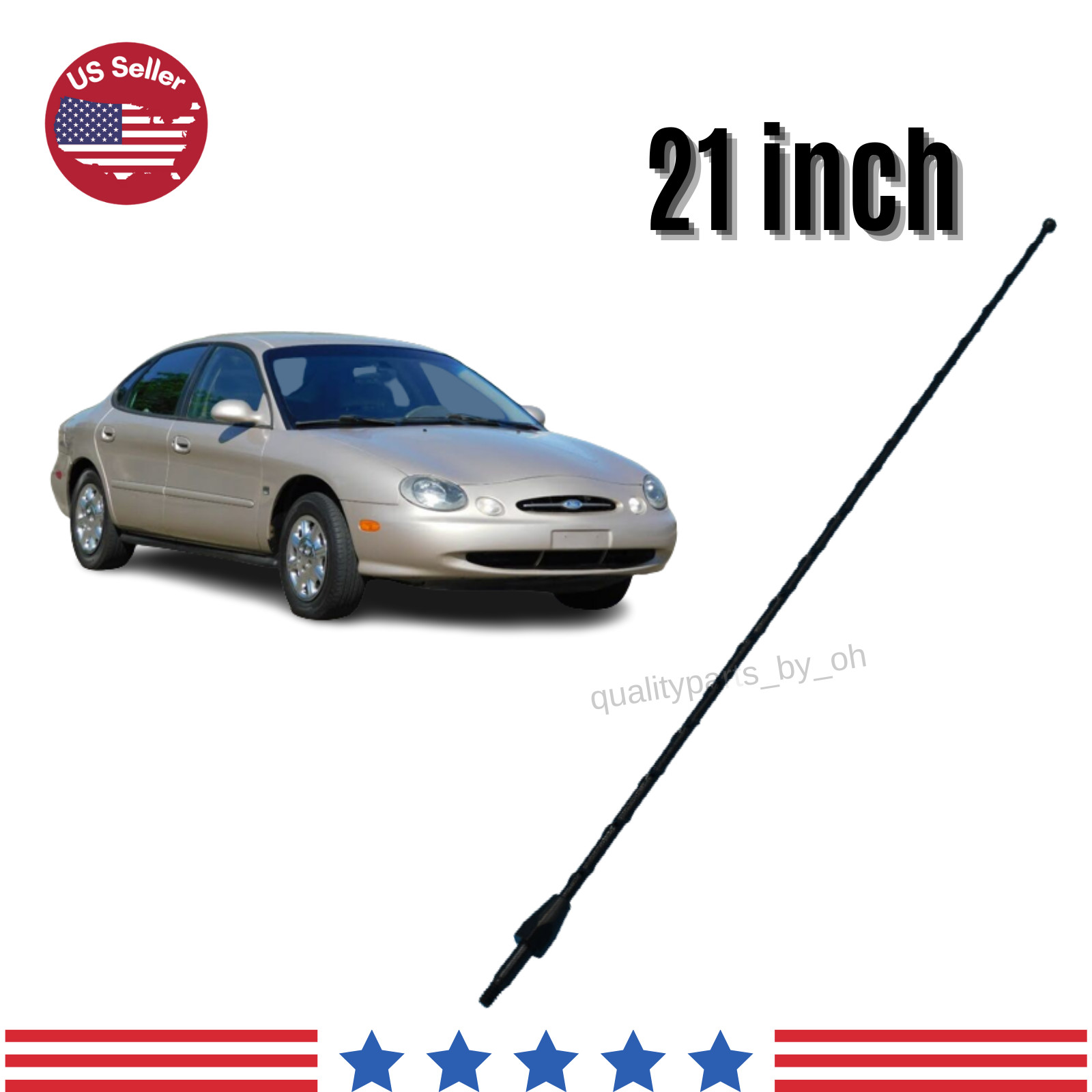 21 Inch Replacement Black Am/Fm Radio Antenna W/Screws For Ford Taurus 1996-2007