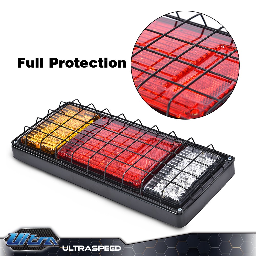 Pair Trailer Tail Light Kit 40 LED Running Brake Turn Signals Reverse lights