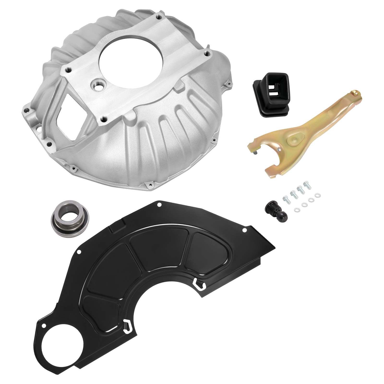 FOR CHEVY BELL HOUSING KIT & 11″ CLUTCH FORK & THROWOUT BEARING & COVER #3899621