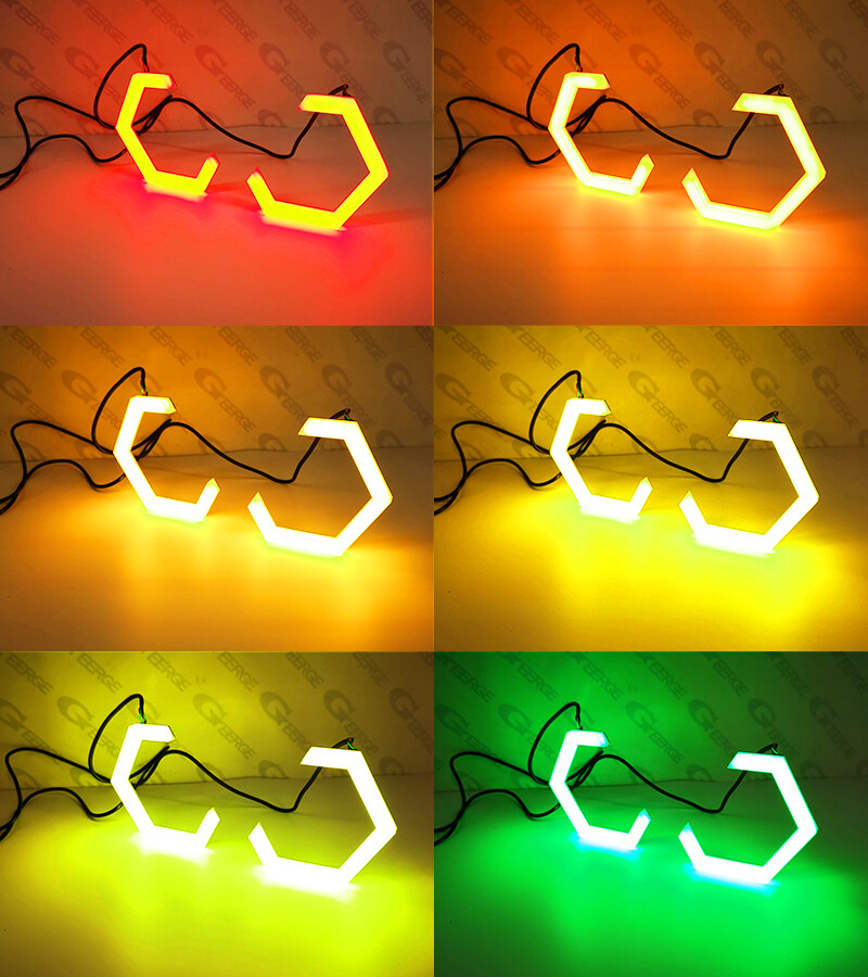 For INFINITI G25 G35 G37 Q40 Q60 LED RGB Angel Eyes Hex Halo Rings Bluetooth App