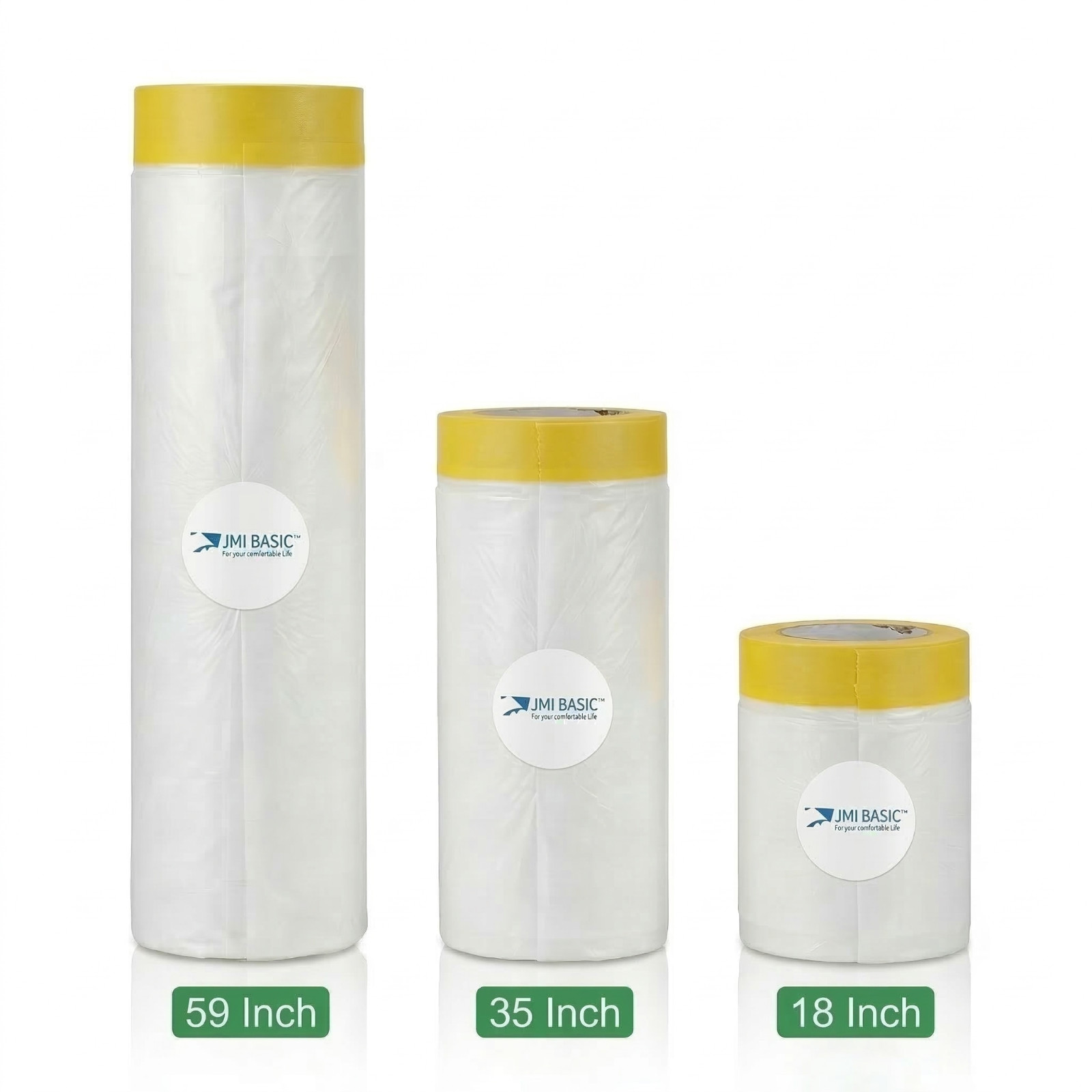 Pre-Taped Masking Paper 59 35 18in Painters Plastic Automotive Paint Tape Film