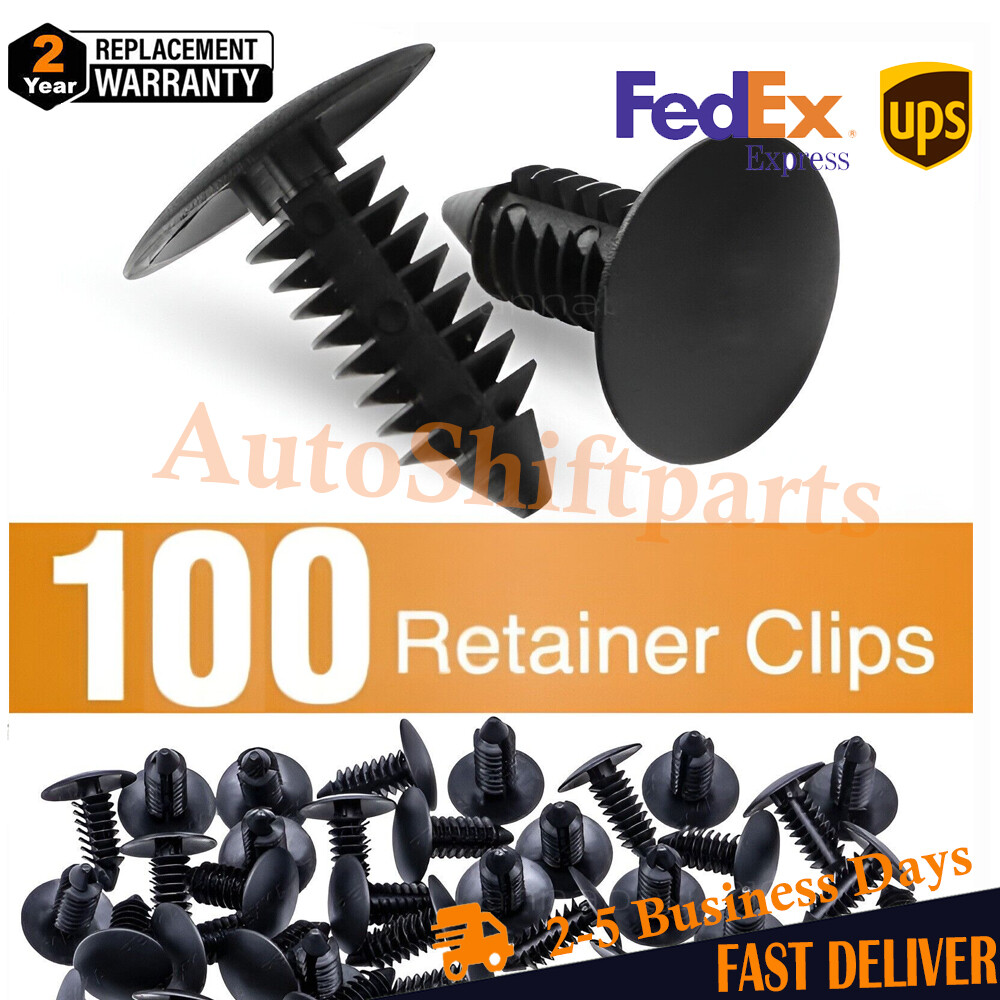 100X Bumper Fastener Clips Auto Car Hole Plastic Rivets Retainer Fender Push Pin