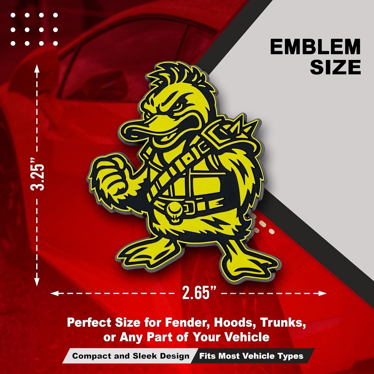 NEW! 2PC Yellow Duck Quack 3D Car Emblem Badge Jeep Truck SUV Fender Decal
