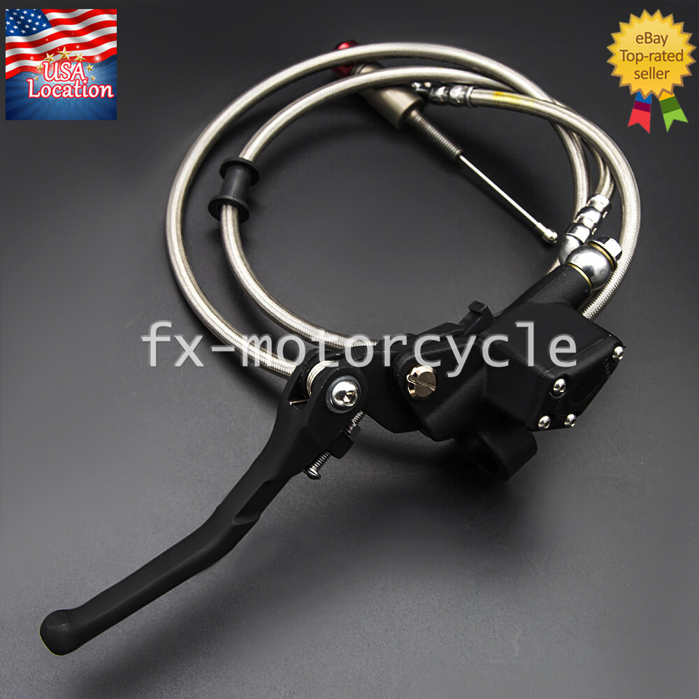 1200mm Hydraulic Clutch Lever Master Cylinder Knitting Hose Kit Handlebar 7/8″
