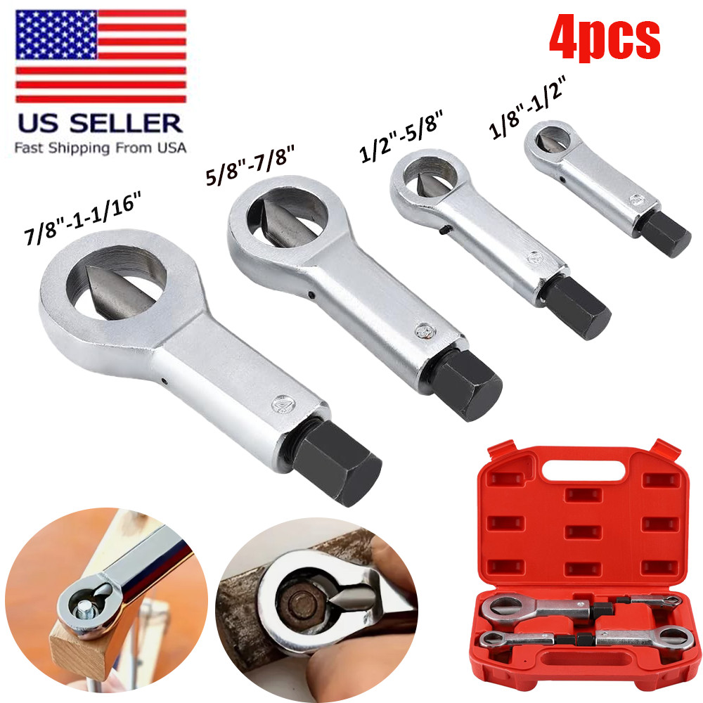 4pcs Metal Nut Splitter Tool Heavy Duty, Rusty Nut Separator for Removing