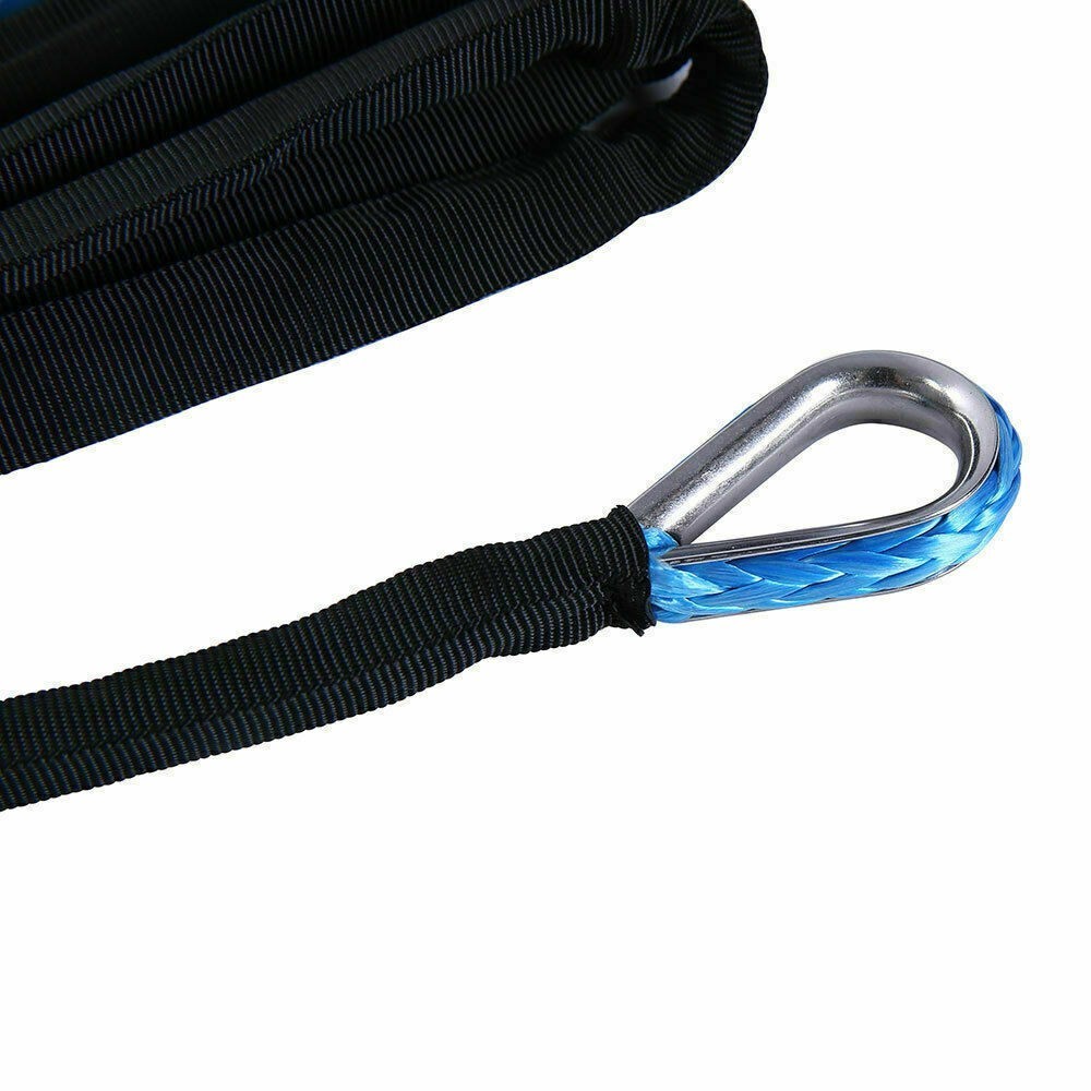 Fit 1/4″x50′ 10000LBS Synthetic Winch Rope Line Recovery Cable For 4WD ATV 50ft