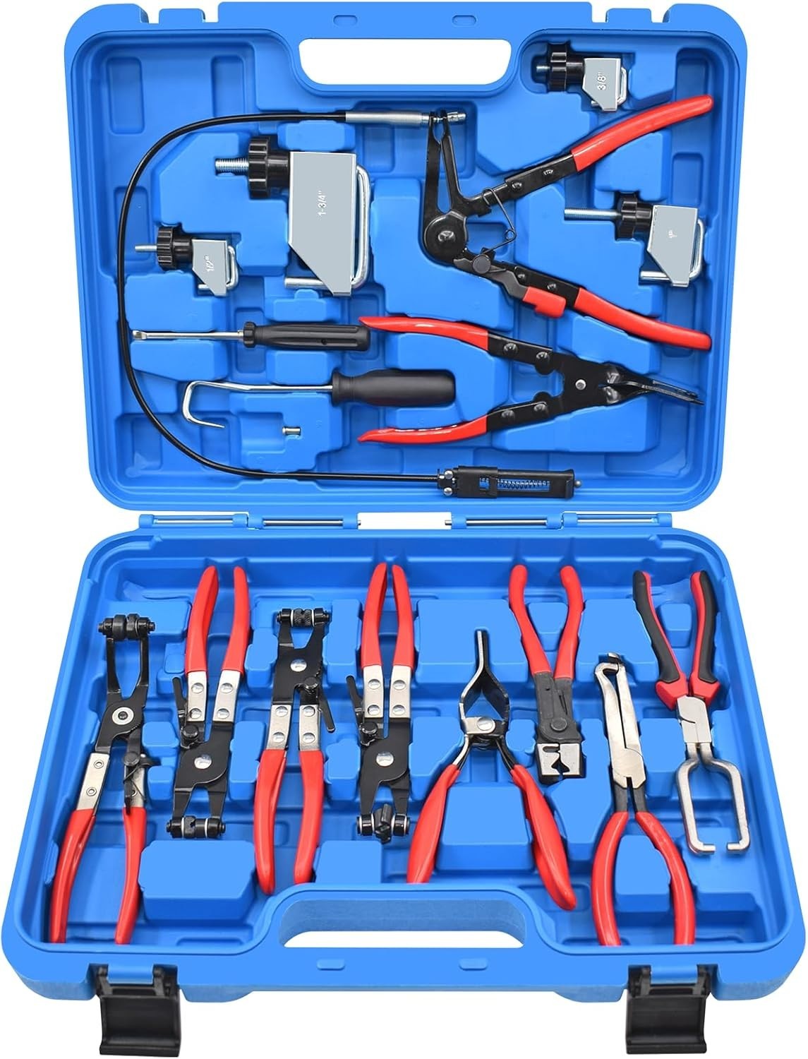 DPTOOL Hose Clamp Pliers Set 15pcs Removal and Installation Red