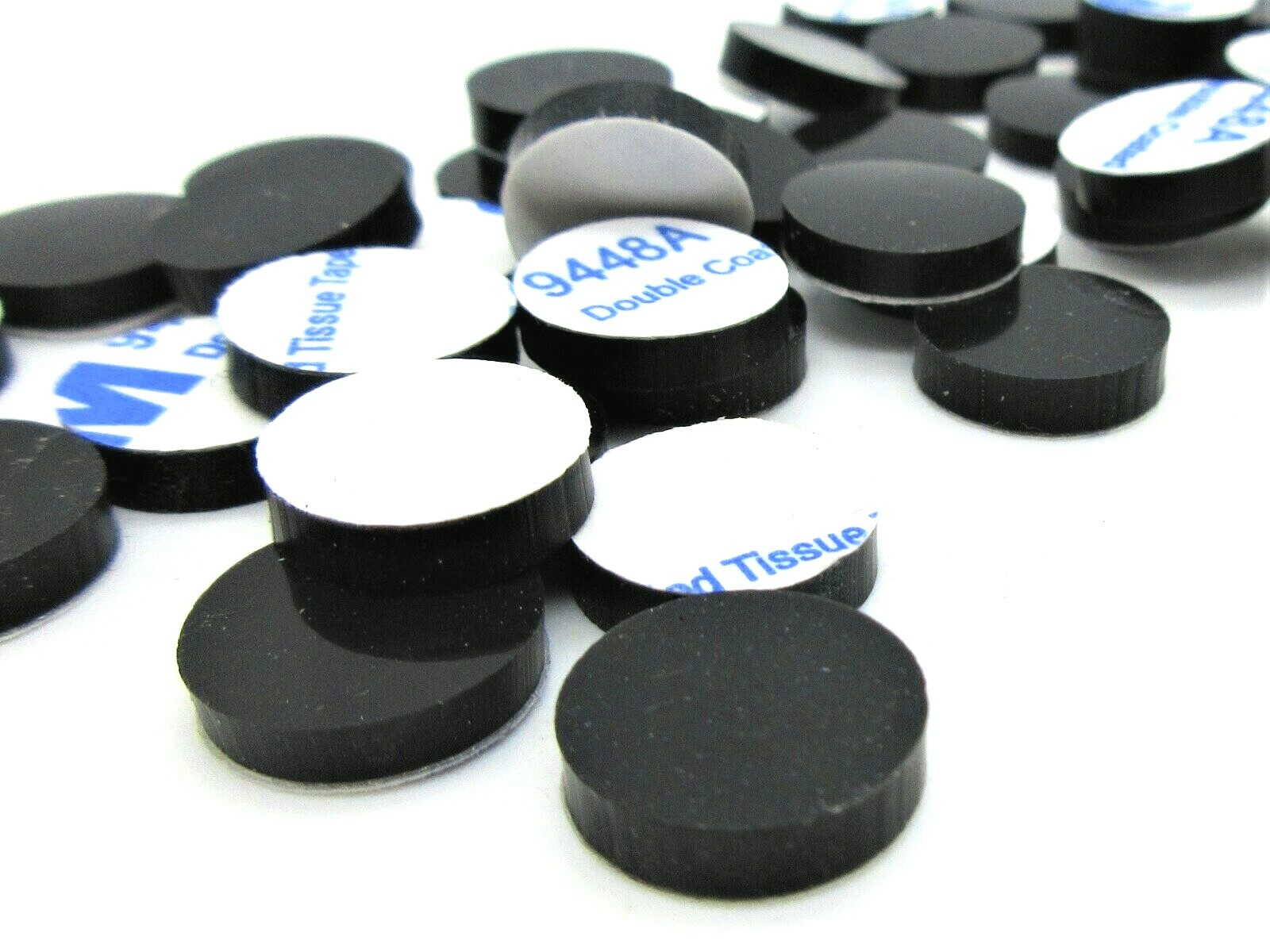 Lot of 24 pcs 1/2″ Dia X 1/8” Tall Rubber Feet Bumpers 3M Adhesive Backing