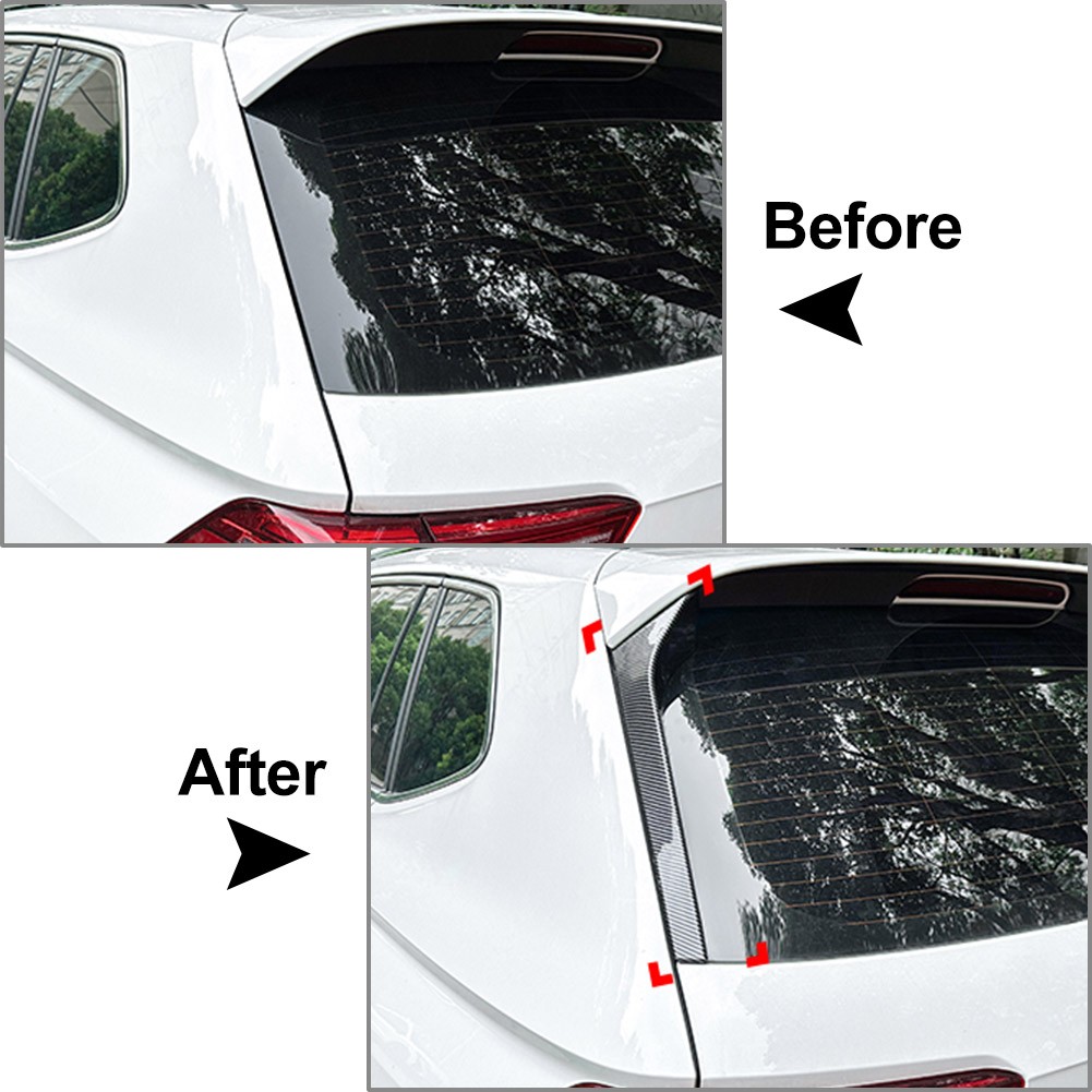 2pcs Rear Window Spoiler Side Wing Cover Trim For VW Tiguan MK2 R Line 2017-2023