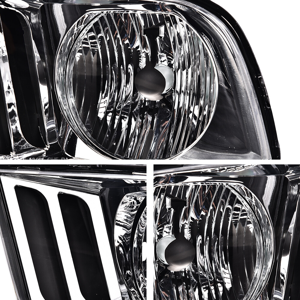 Fit For 2005-2009 Ford Mustang Replacement Headlights Headlamp L+R Pair