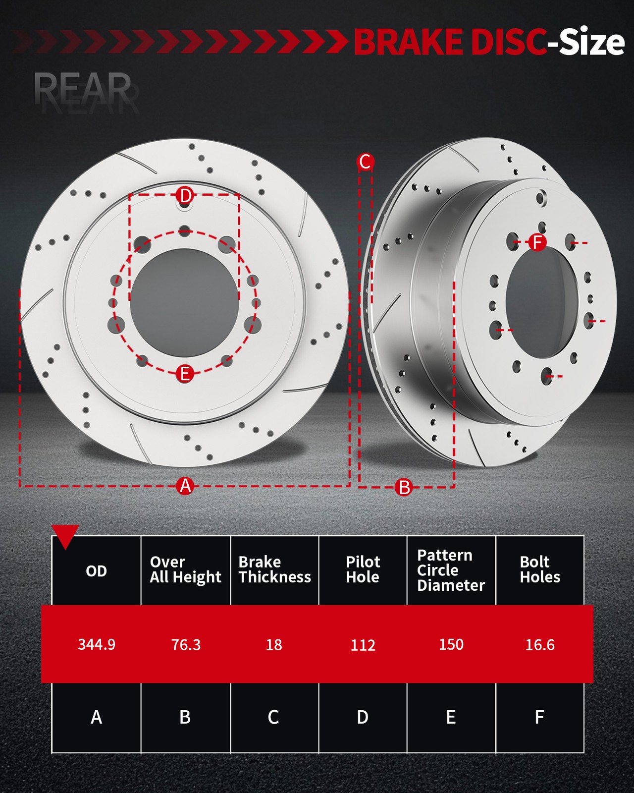 13.94″ Front 13.58″ Rear Drilled Rotors Pads Kit Fit Toyota Tundra Sequoia LX570