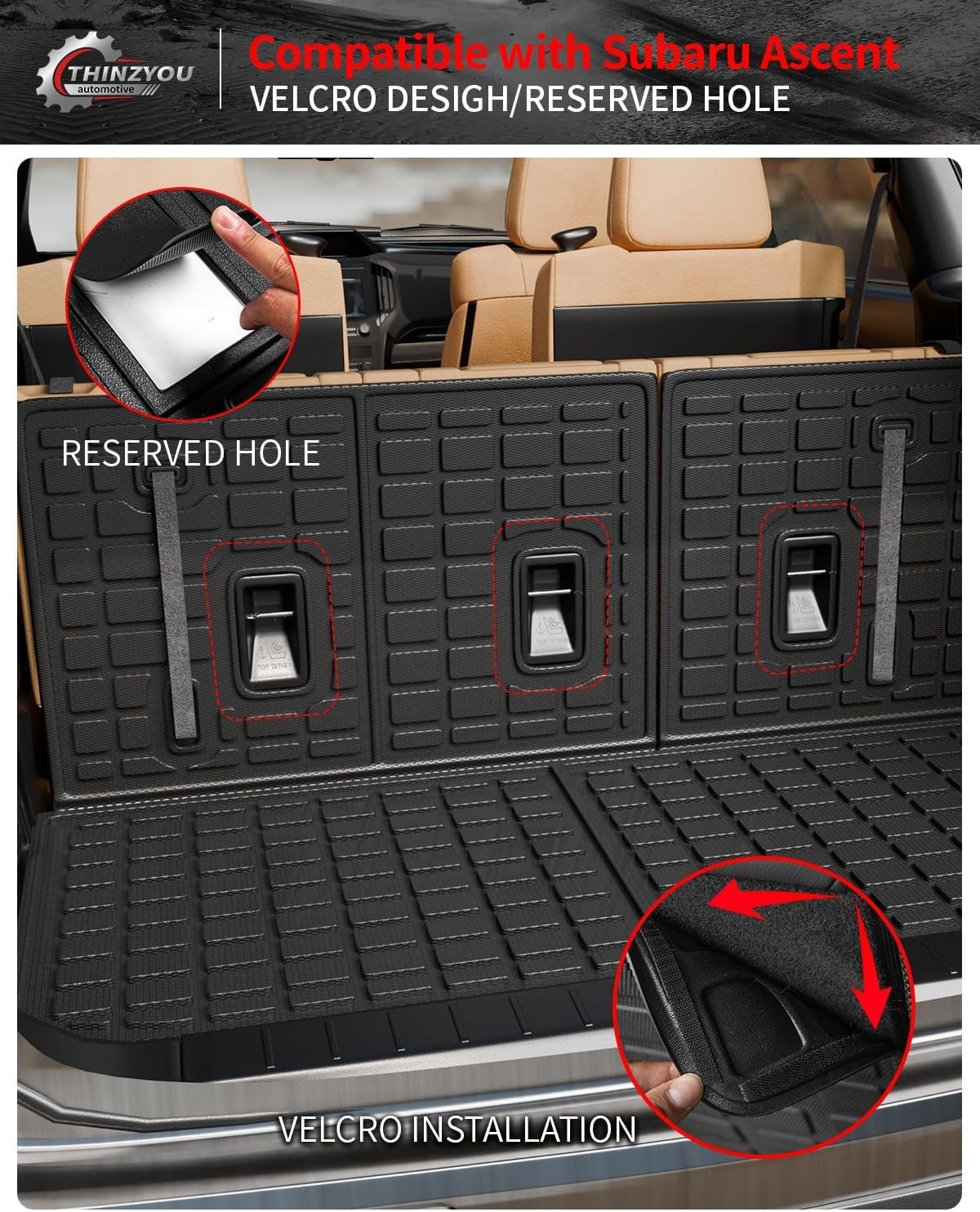 For 2019-2024 Subaru Ascent 7&8 Seats Floor Mat Trunk Backrest Mat Cargo Liners