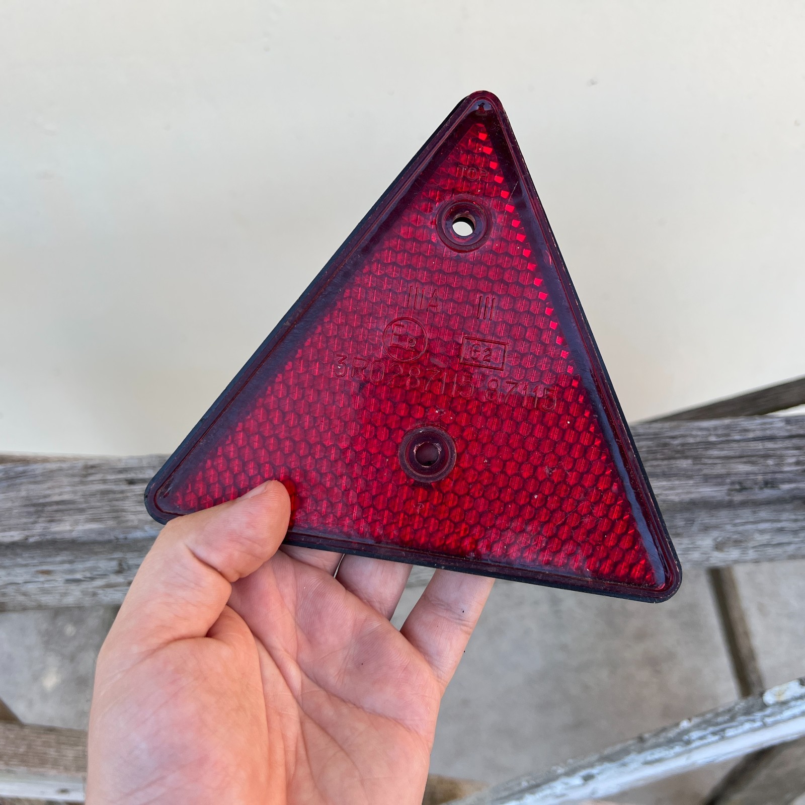 Soviet Retro Car Trailer Vintage Triangle Reflector Light / USSR 1970-80s.