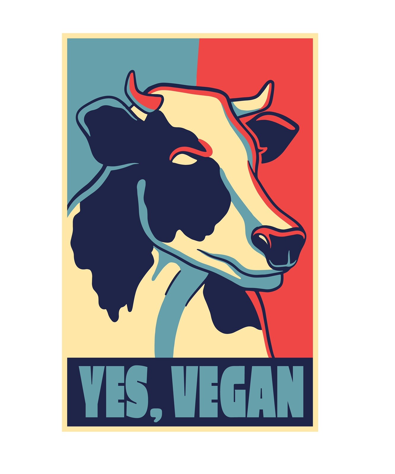 3” Vegan Sticker No Meat Save Animals Planet Humane No Kill Healthy Lifestyle
