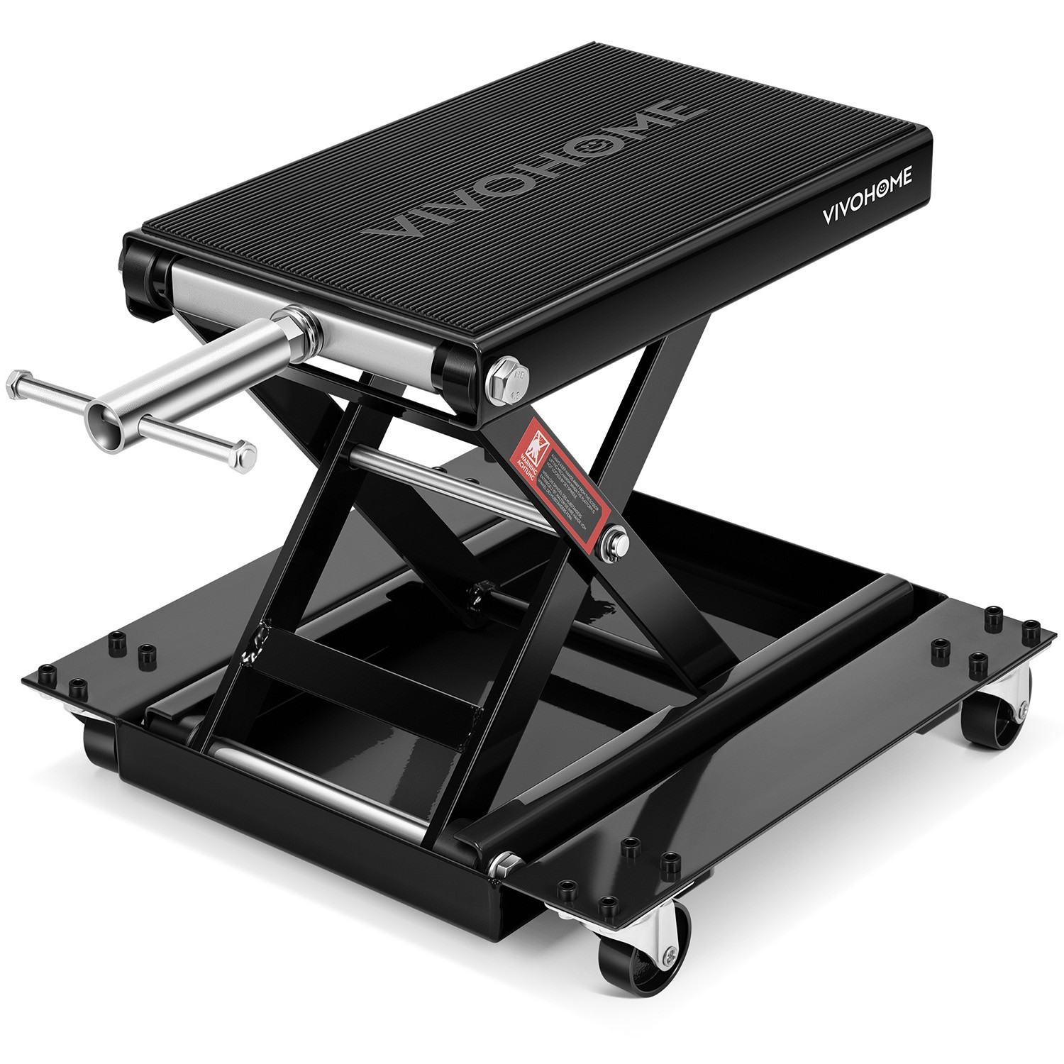 1100LB Motorcycle Lift Jack ATV Scissor Hoist Stand Wide Deck with Dolly Wheels