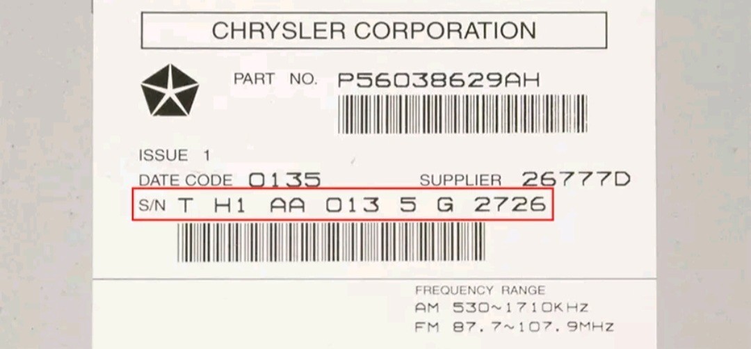 CHRYSLER ✅ JEEP✅ DODGE✅ RAM✅ RADIO UNLOCK CODE T0MYD TM9 T00BE T**AA TVPQN A2C ✅