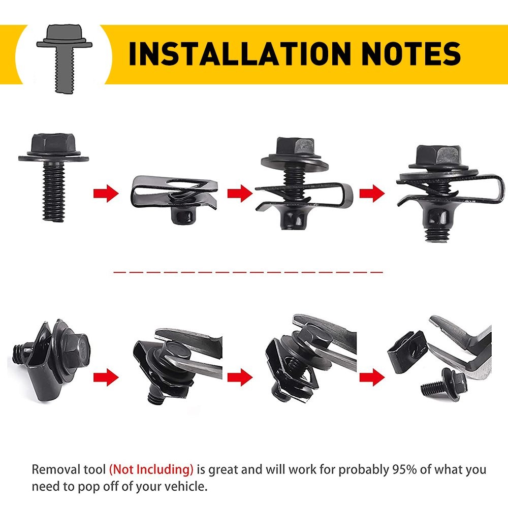 28-280X Splash Shield Hardware Guard Body Bolt Clips for Infiniti G37X G37 G35