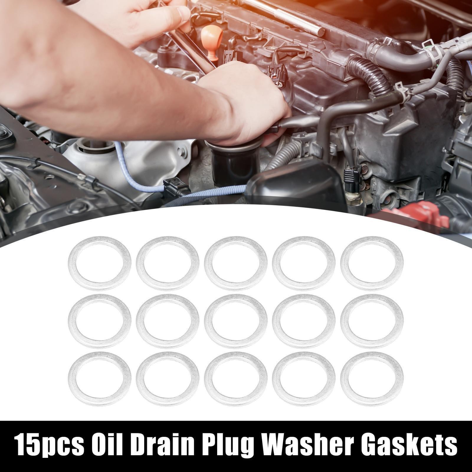 15pcs Engine Oil Crush Washer Drain Plug Gaskets 20x28x2mm 0.79”x1.10”x0.08”