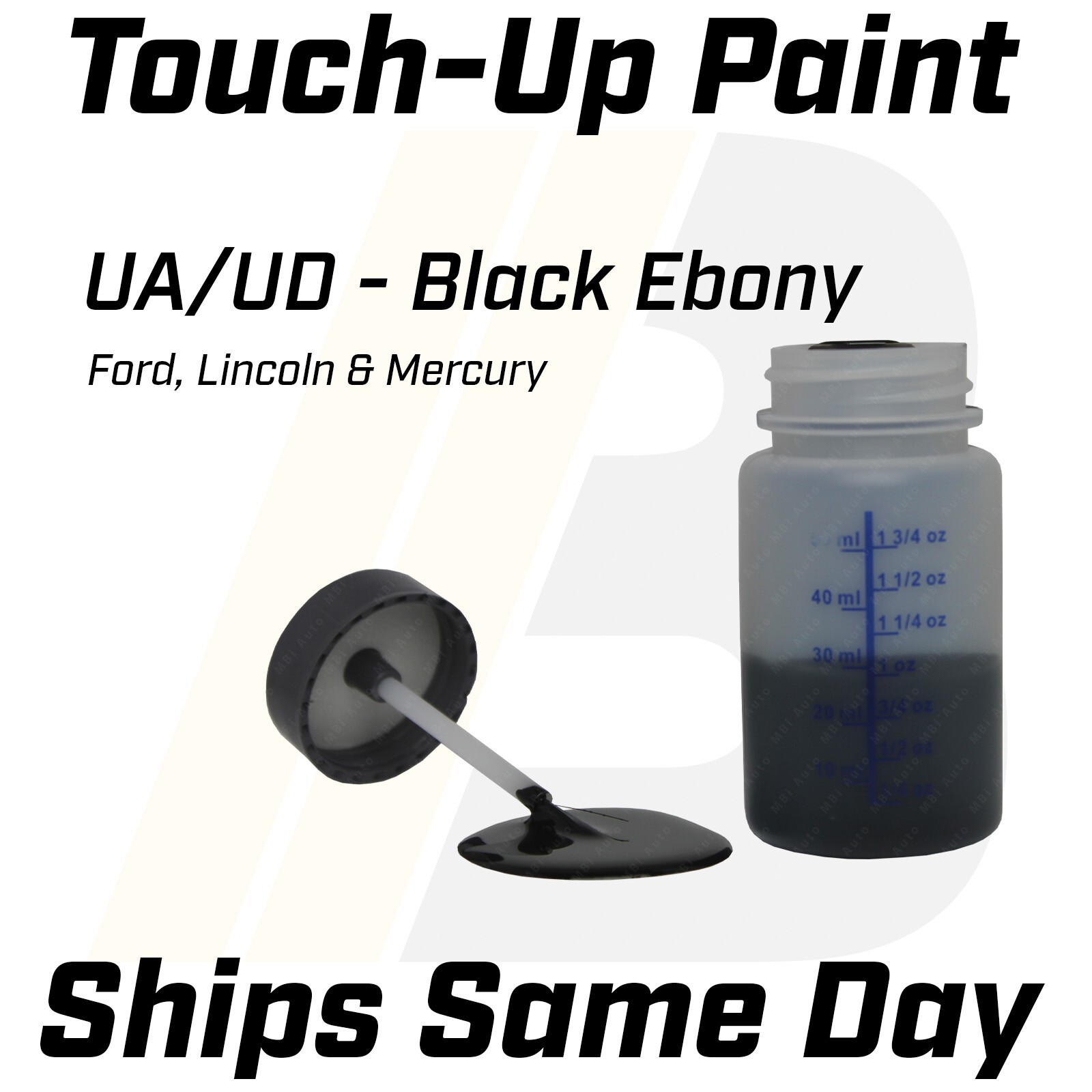 UA/UD Black Ebony – 1 Oz Touch Up Paint Kit w/ Brush for Ford Lincoln Mercury