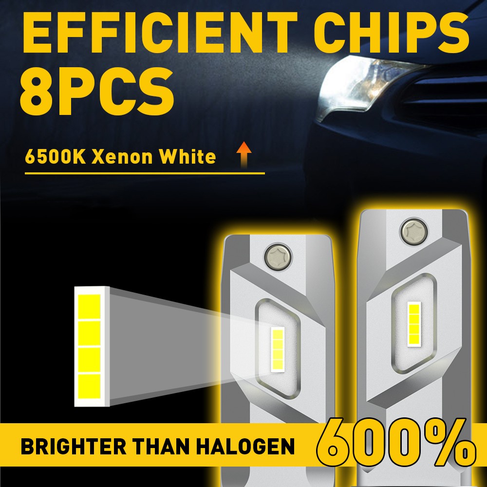 2x H7 Super Bright LED Headlight Bulbs 60000LM Kit High Low Beam 6500K White