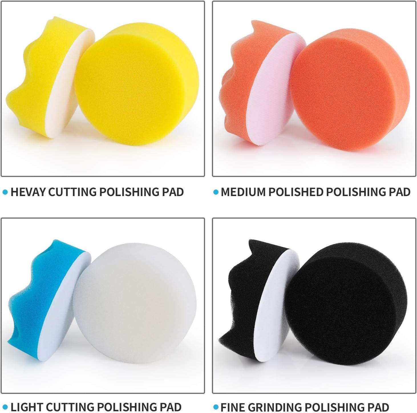 3″ Car Buffing Pads Polishing Sponge Set Waxing Foam Polisher Kit 22pc for Drill