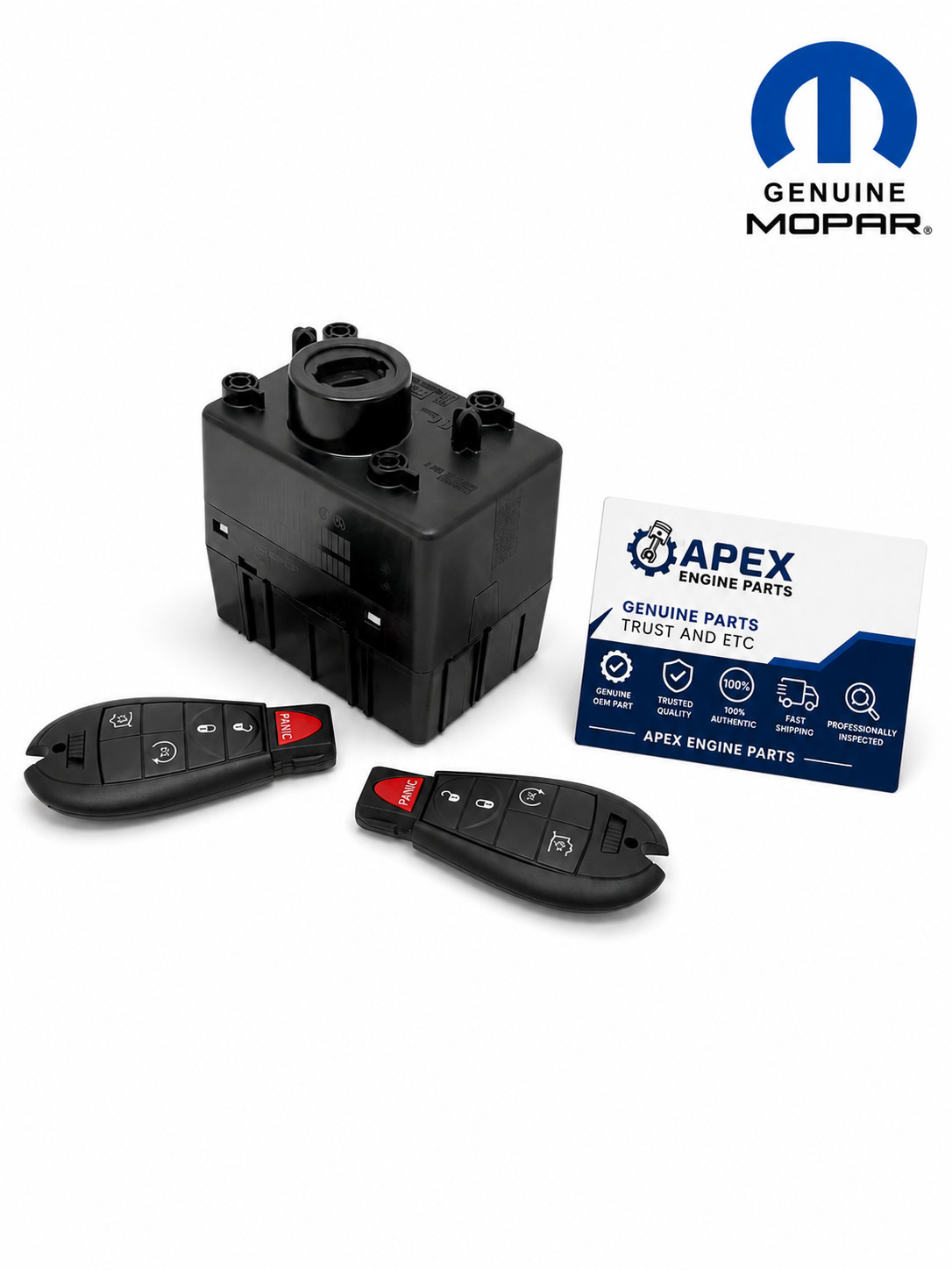 NEW Genuine Mopar Wireless Ignition Receiver WIN and 2 Keys 68210151ab Fast Ship