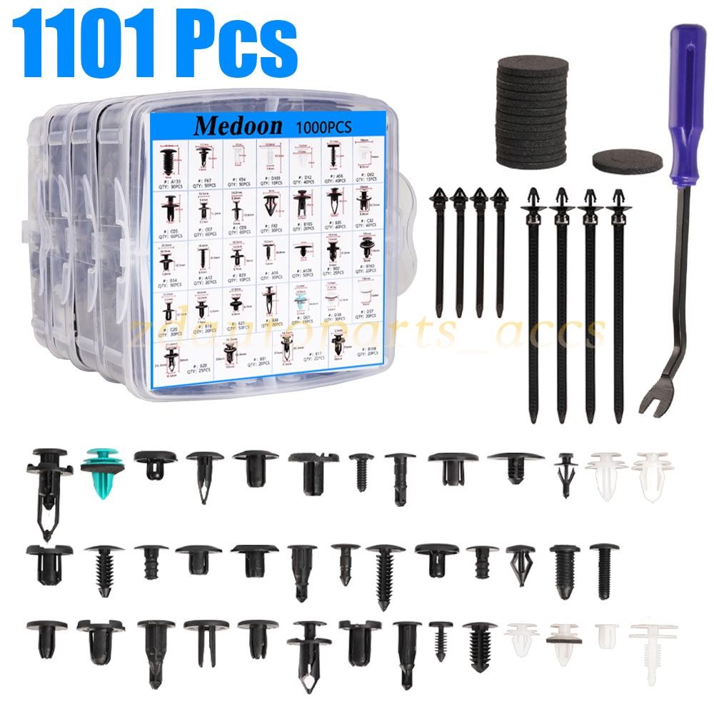 1101 Pcs Car Retainer Clips Auto Panel Trim Fasteners Push Pin Rivet Bumper Kit