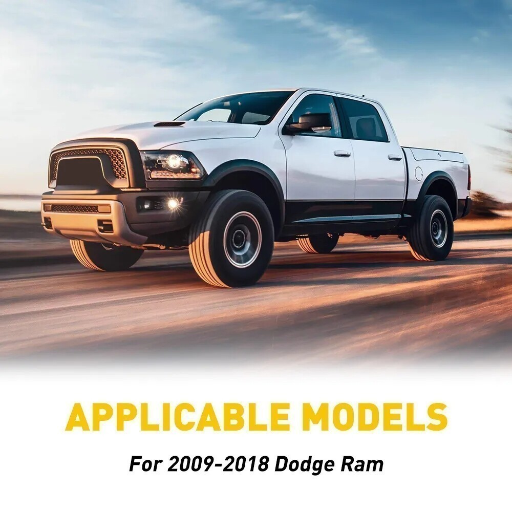 4Pcs For Dodge Ram 1500 2500 3500 2009-2018 Black Pillar Posts Door Trim Cover